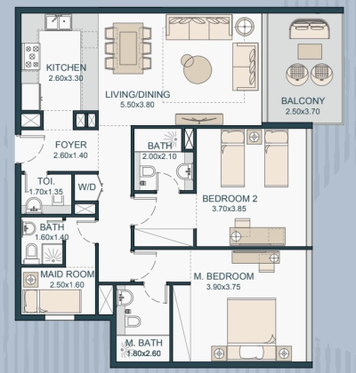 Deyaar Developer - Tria - Apartment