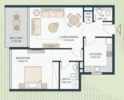 Deyaar Developer - Tria - Apartment
