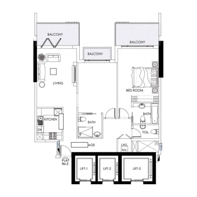 Albait Al Duwaliy Real Estate Development - Alef Noon Residence - Apartment
