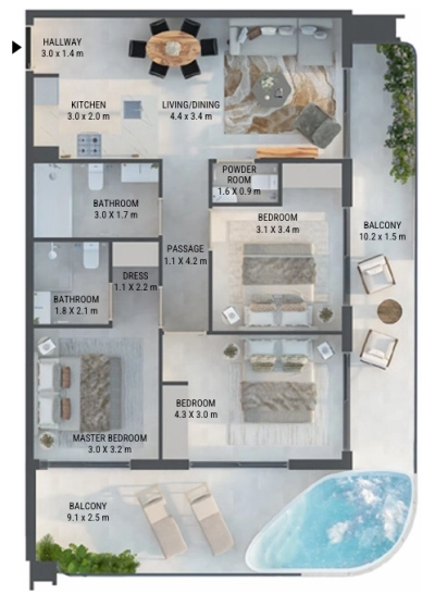 LEOS - Weybridge Gardens 3 - Apartment
