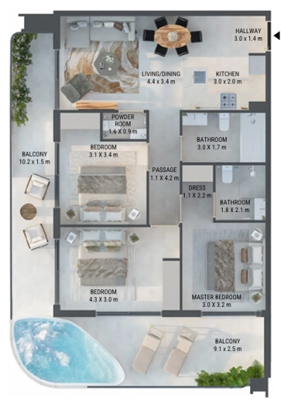 LEOS - Weybridge Gardens 3 - Apartment